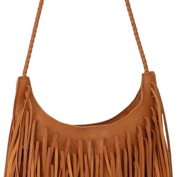 Handbags - Vintage Fringe Hobo Bags for Women Vegan Leather Tassel Crossbody Bag Western Hi